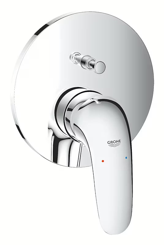 Podtynkowa prysznicowa/bateria wannowa Grohe Eurostyle Solid w wykończeniu chrom z dźwignią i 2-drożnym przełącznikiem.