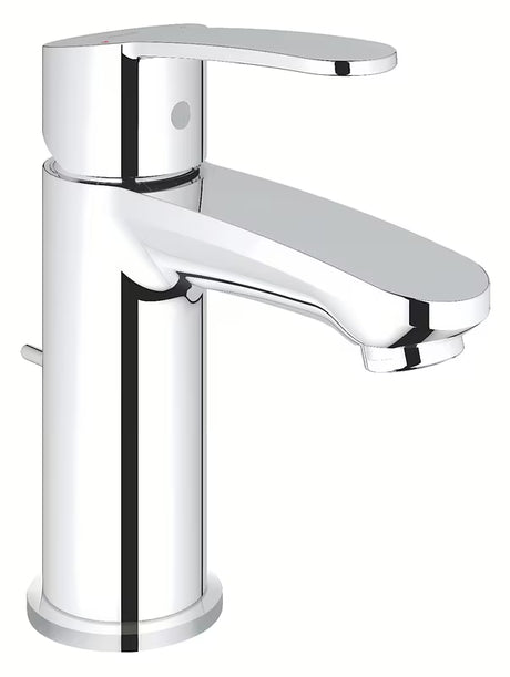 Chromowana bateria umywalkowa Grohe Eurostyle Cosmopolitan z dźwignią i korkiem spustowym