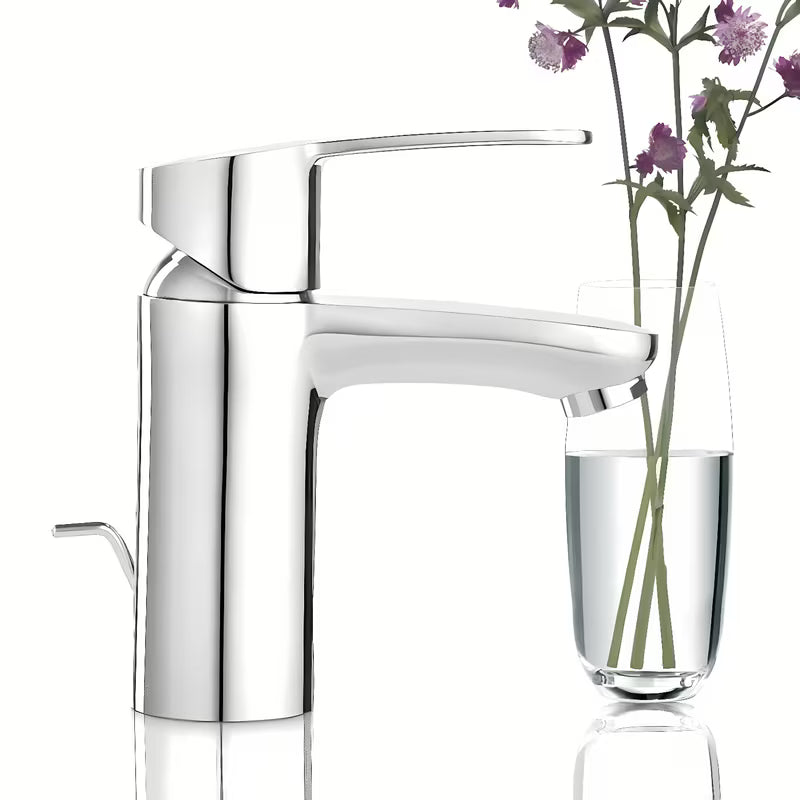 Chromowana bateria umywalkowa Grohe Eurostyle Cosmopolitan z dźwignią i korkiem odpływowym