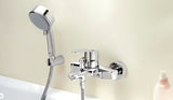 Chromowana ścienna bateria wannowa Grohe Eurostyle Cosmopolitan z dźwignią i przełącznikiem wanna/prysznic.