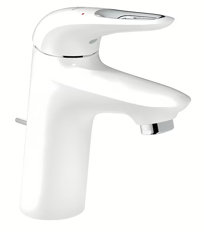 Bateria umywalkowa jednouchwytowa Grohe Eurostyle New z odpływem w wykończeniu moon white i chrom