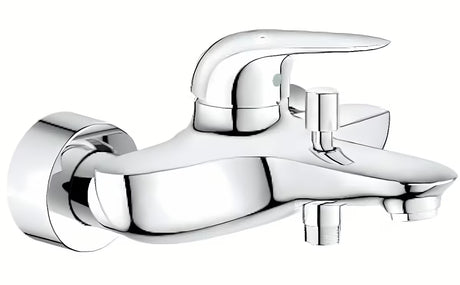 Grohe Eurostyle New jednouchwytowa ścienna bateria wannowa w wykończeniu chrom z przełącznikiem wanna/prysznic.