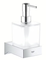 Chromowany ścienny uchwyt na mydelniczkę Grohe Selection Cube bez szklanki z ukrytym mocowaniem.