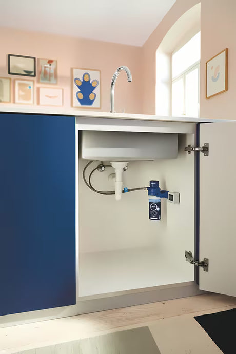 Chromowana bateria zlewozmywakowa Grohe Blue Pure 2022 z osobną dźwignią pro filtrowanej wody