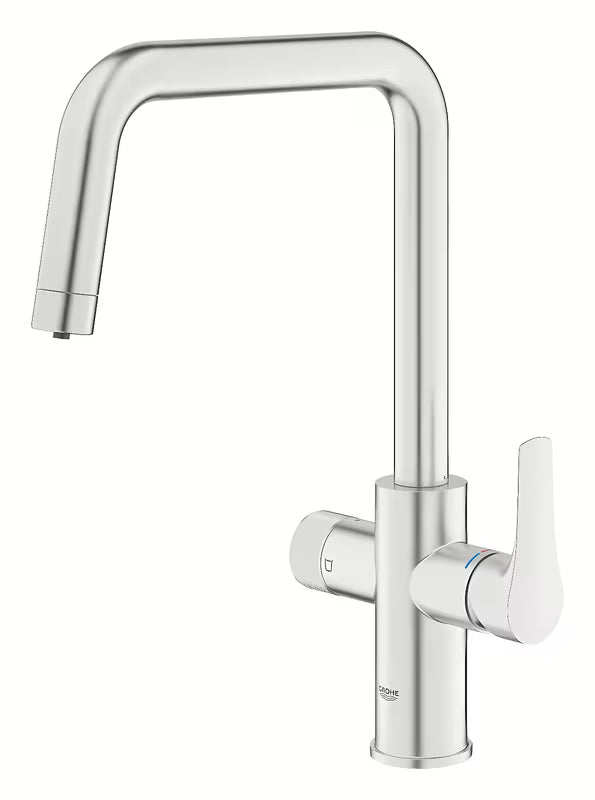 Bateria zlewozmywakowa Grohe Blue Pure 2022 z funkcją filtracji w wykończeniu supersteel
