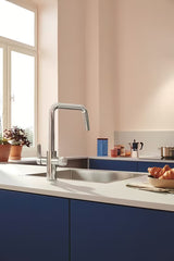 Chromowana bateria zlewozmywakowa Grohe Blue Pure 2022 z oddzielną dźwignią pro filtrowanej wody