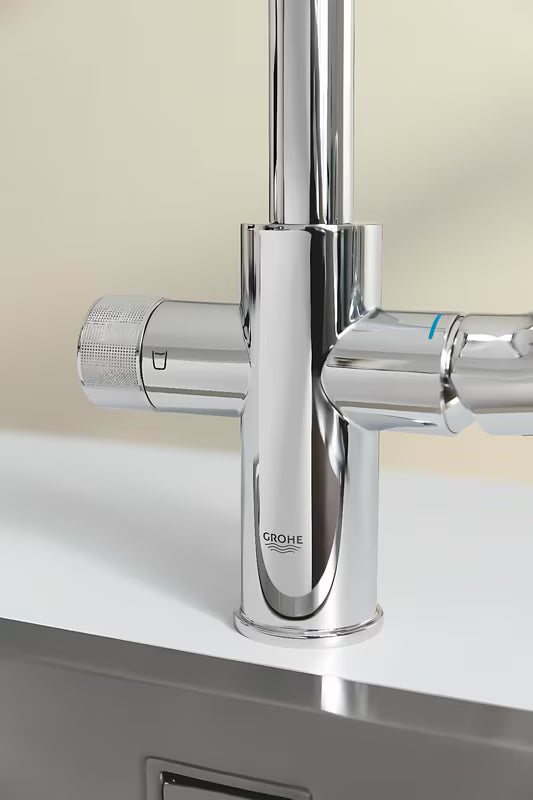 Grohe Blue Pure 2022 jednouchwytowa bateria zlewozmywakowa z funkcją filtracji w chromie