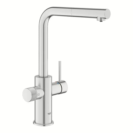 Grohe Blue Pure 2022 bateria zlewozmywakowa z funkcją filtracji w wykończeniu supersteel