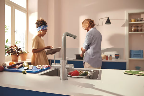 Grohe Blue Pure 2022 bateria zlewozmywakowa z funkcją filtracji w wykończeniu supersteel