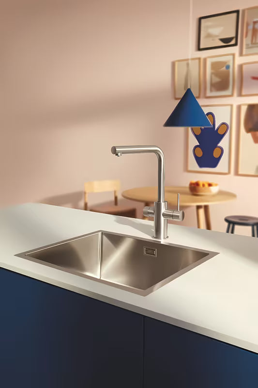 Grohe Blue Pure 2022 bateria zlewozmywakowa z funkcją filtracji w wykończeniu supersteel
