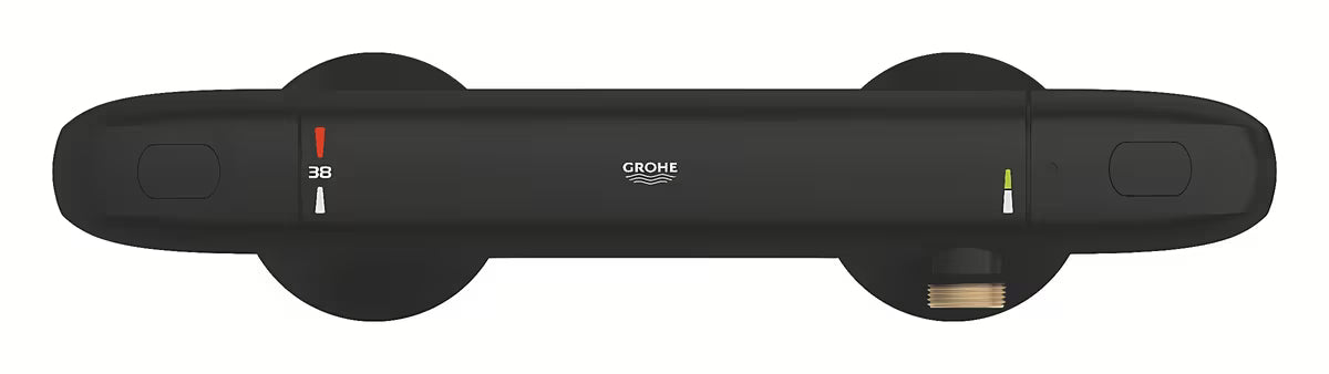 Termostatyczna ścienna bateria prysznicowa Grohe Grohtherm 1000 w kolorze matowej czerni