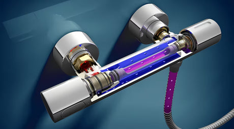 Chromowana termostatyczna bateria prysznicowa Grohe Grohtherm 2000 pro do montażu ściennego