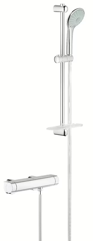 Termostatyczna bateria prysznicowa Grohe Grohtherm 2000 w chromie z zestawem prysznicowym Euphoria