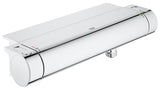 Chromowana termostatyczna bateria prysznicowa Grohe Grohtherm 2000 z półką EasyReach pro wygodna obsługa.