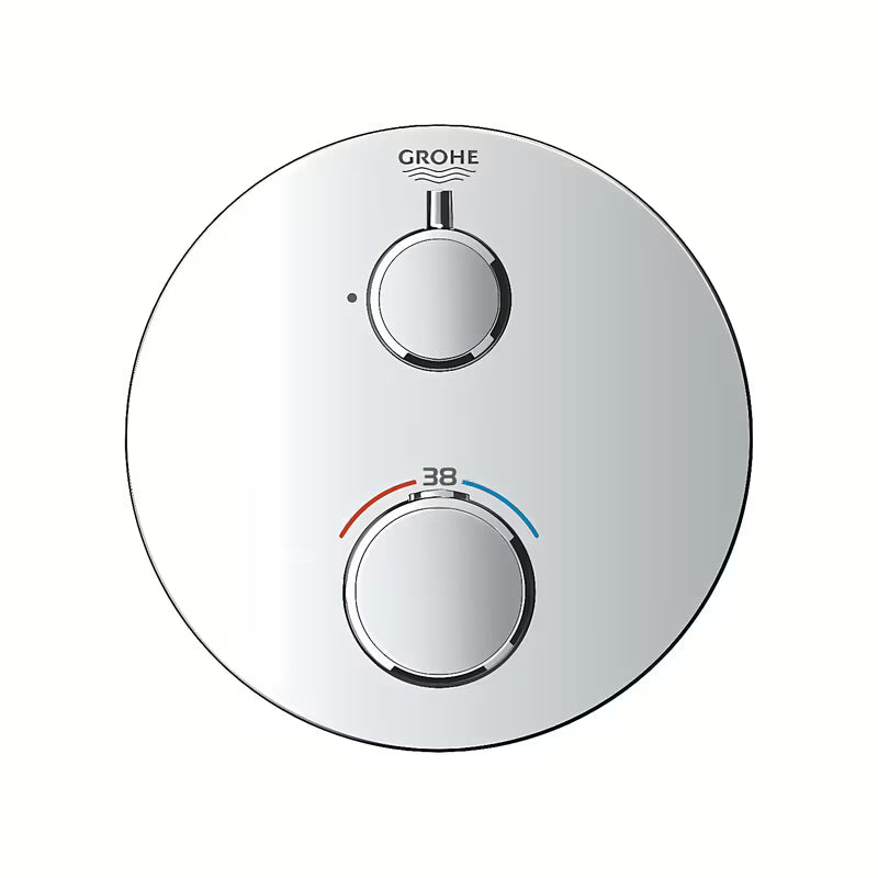 Podtynkowa termostatyczna bateria prysznicowa Grohe Grohtherm w wykończeniu chrom z blokadą bezpieczeństwa SafeStop.