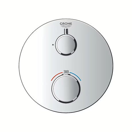 Podtynkowa termostatyczna bateria prysznicowa Grohe Grohtherm w wykończeniu chrom z blokadą bezpieczeństwa SafeStop.