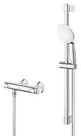 Grohe Grohtherm 500 termostatyczna bateria prysznicowa w chromie z zestawem prysznicowym z drążkiem