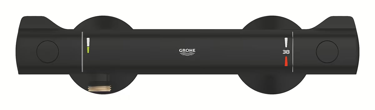 Termostatyczna ścienna bateria prysznicowa Grohe Grohtherm 800 w kolorze matowej czerni
