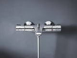 Termostatyczna ścienna bateria wannowa Grohe Grohtherm 800 w chromie z przełącznikiem wanna/prysznic.