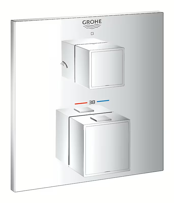 Podtynkowa termostatyczna bateria prysznicowa Grohe Grohtherm Cube w wykończeniu chrom