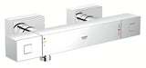 Termostatyczna bateria prysznicowa Grohe Grohtherm Cube w chromowanym wykończeniu o kwadratowym wzornictwie