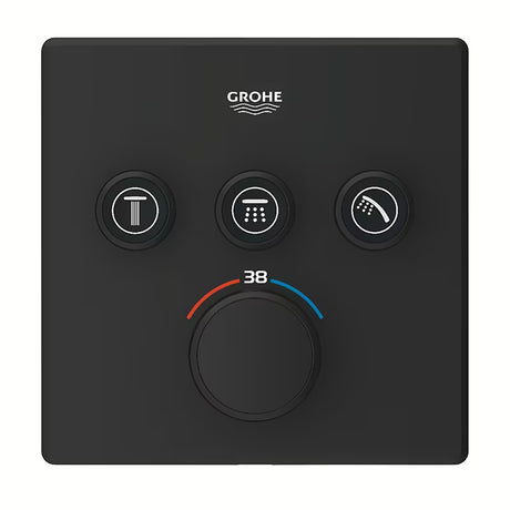 Podtynkowa termostatyczna bateria prysznicowa Grohe Grohtherm smartcontrol w wykończeniu phantom black