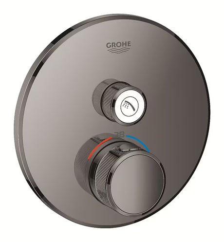 Podtynkowa termostatyczna bateria prysznicowa Grohe Grohtherm smartcontrol w kolorze hard graphite