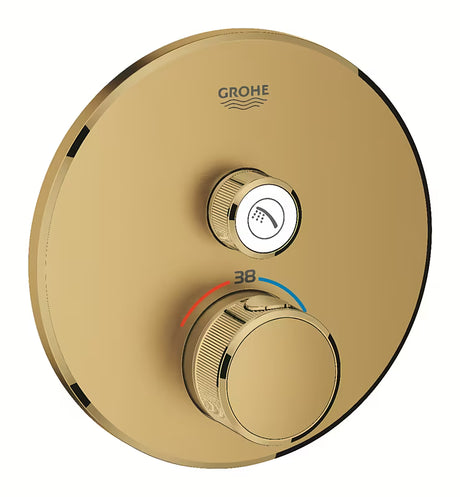 Podtynkowa termostatyczna bateria prysznicowa Grohe Grohtherm smartcontrol w wykończeniu brushed cool sunrise