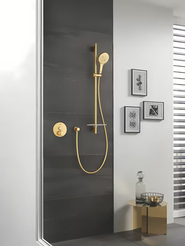 Podtynkowa termostatyczna bateria prysznicowa Grohe Grohtherm smartcontrol w wykończeniu brushed cool sunrise