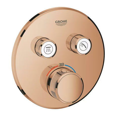 Podtynkowa termostatyczna bateria prysznicowa Grohe Grohtherm smartcontrol w wariancie warm sunset ze sterowaniem smartcontrol