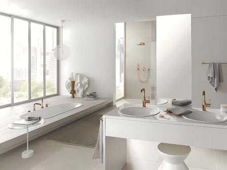 Podtynkowa termostatyczna bateria prysznicowa Grohe Grohtherm smartcontrol w wariancie warm sunset ze sterowaniem smartcontrol