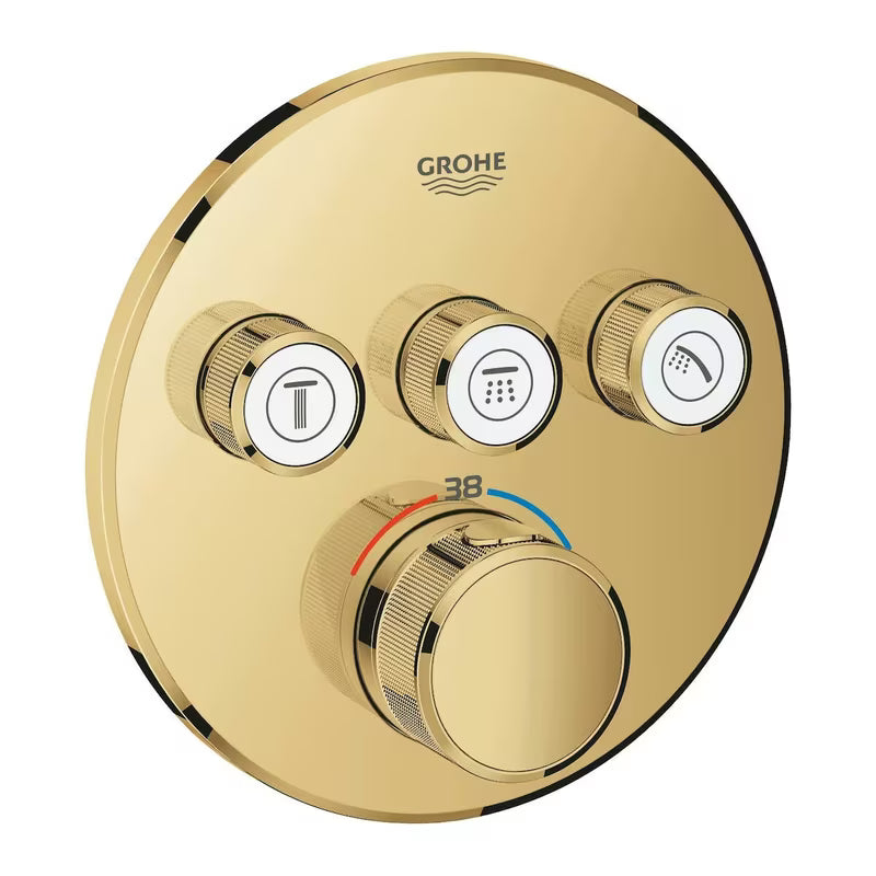 Podtynkowa termostatyczna bateria prysznicowa Grohe Grohtherm Smartcontrol w wykończeniu Cool Sunrise