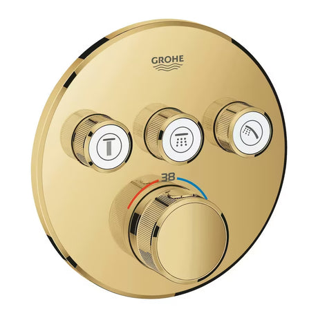 Podtynkowa termostatyczna bateria prysznicowa Grohe Grohtherm Smartcontrol w wykończeniu Cool Sunrise