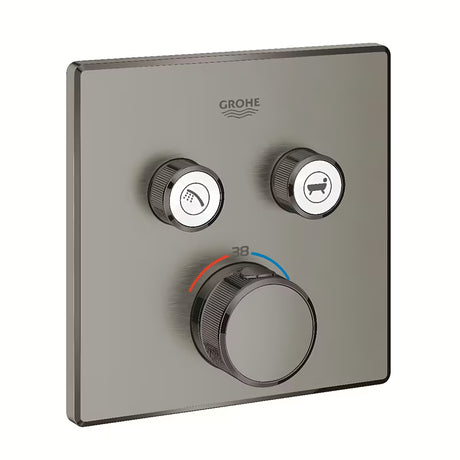 Podtynkowa termostatyczna bateria prysznicowa Grohe Grohtherm smartcontrol w wykończeniu szczotkowany Hard Graphite