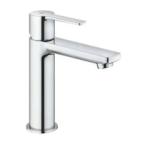 Chromowana jednouchwytowa bateria umywalkowa Grohe Lineare z klik-klak o minimalistycznym wzornictwie