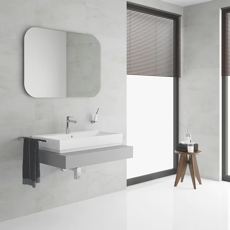 Chromowana jednouchwytowa bateria umywalkowa Grohe Lineare z klik-klak o minimalistycznym wzornictwie