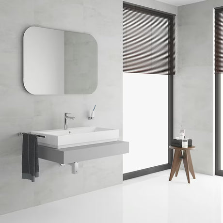 Chromowana jednouchwytowa bateria umywalkowa Grohe Lineare z klik-klak o minimalistycznym wzornictwie