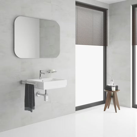 Chromowana jednouchwytowa stojąca bateria umywalkowa Grohe Lineare z klik-klak