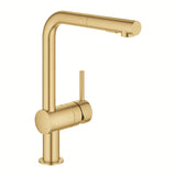 Grohe Minta jednouchwytowa bateria zlewozmywakowa z obrotową wylewką i wyciąganą podwójną wylewką prysznicową w cool sunrise brushed.