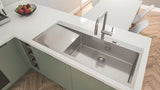 Bateria zlewozmywakowa Grohe Minta supersteel z wysoką obrotową wylewką i wyciąganą wylewką prysznicową