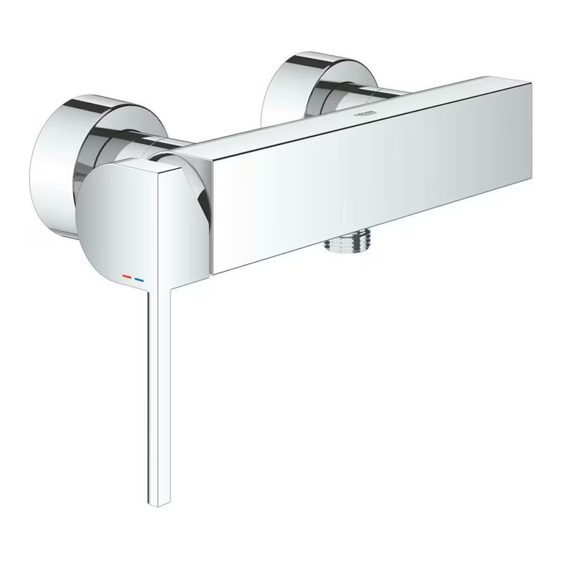 Ścienna jednouchwytowa bateria prysznicowa Grohe Plus w wykończeniu chrom.