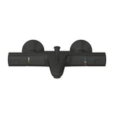 Termostatyczna ścienna bateria wannowa Grohe Precision w wykończeniu matte black z przełącznikiem wanna/prysznic