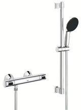 Grohe Precision Flow termostatyczna bateria prysznicowa w chromie z zestawem prysznicowym i drążkiem