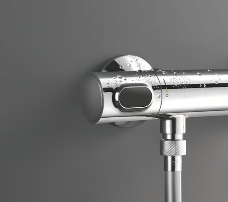 Grohe Precision Flow termostatyczna bateria prysznicowa w chromie z zestawem prysznicowym i drążkiem