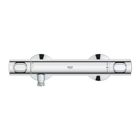 Termostatyczna ścienna bateria prysznicowa Grohe Precision Flow w wykończeniu chrom z funkcjami SafeStop i EcoJoy