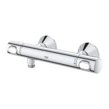 Termostatyczna ścienna bateria prysznicowa Grohe Precision Flow w wykończeniu chrom z funkcjami SafeStop i EcoJoy
