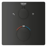 Podtynkowy system prysznicowy Grohe Precision Thermostat w matowej czerni z deszczownicą i słuchawką prysznicową