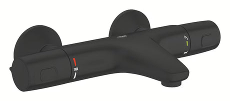 Grohe Precision Trend termostatyczna bateria wannowa w matowej czerni pro do montażu ściennego