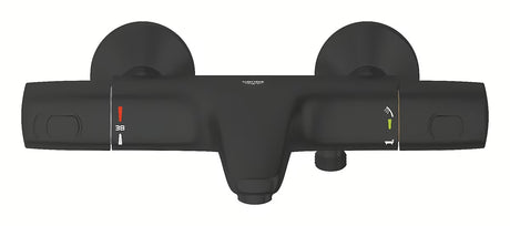 Grohe Precision Trend termostatyczna bateria wannowa w matowej czerni do montażu ściennego