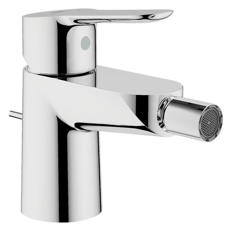 Chromowana jednouchwytowa stojąca bateria bidetowa Grohe Project z odpływem i przegubem obrotowym